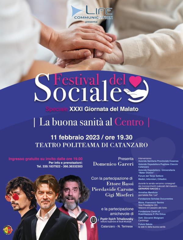 images Sabato al Politeama di Catanzaro l'edizione speciale del Festival del Sociale