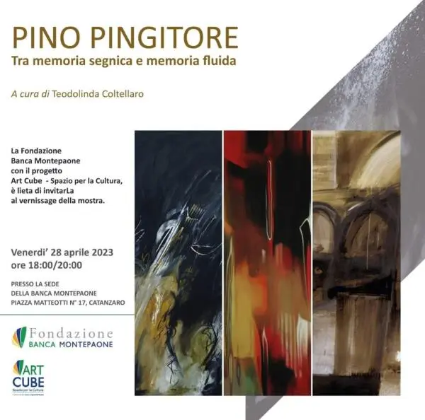 images "Tra memoria segnica e memoria fluida": venerdì 28 aprile il vernissage di Pingitore alla Banca Montepaone 