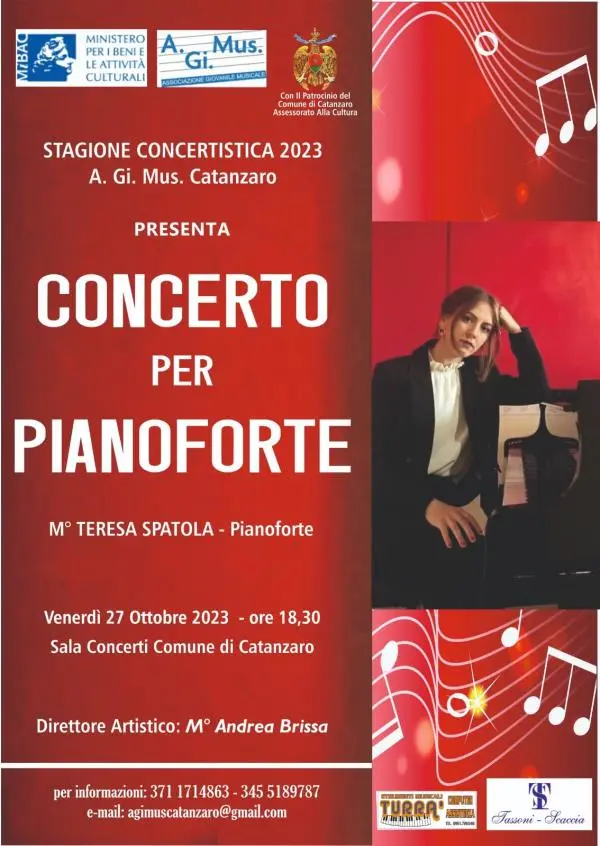 images Teresa Spatola e il suo pianoforte in concerto a Catanzaro il 27 ottobre per AGiMus