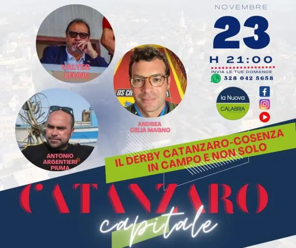 images Catanzaro Capitale speciale derby, il confronto in campo e fra le città: stasera la diretta