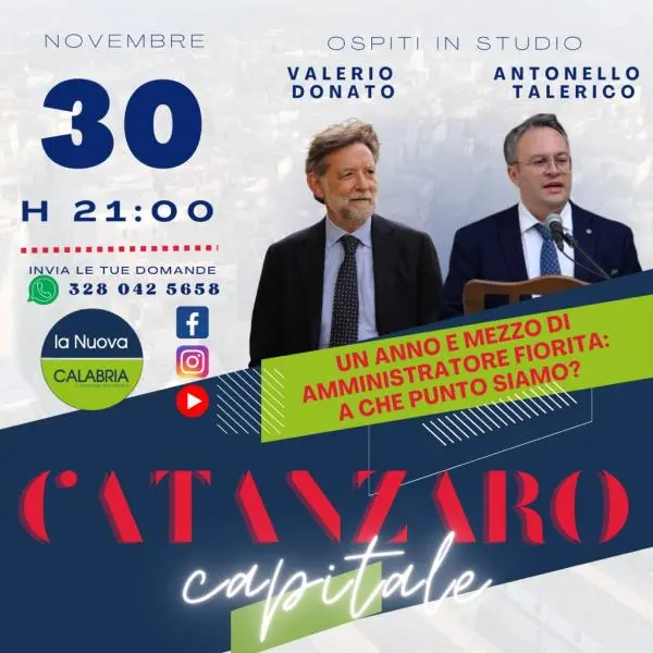 images Catanzaro Capitale, il confronto Donato-Talerico: la diretta questa sera alle 21 