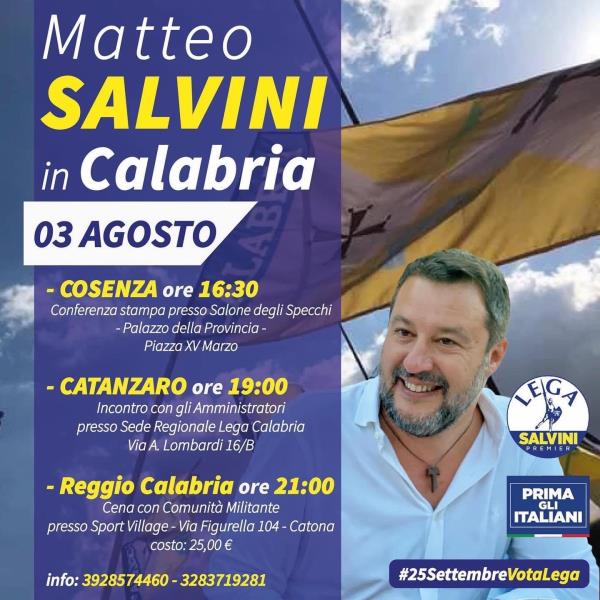 images Elezioni, il 3 agosto Salvini apre la campagna elettorale in Calabria