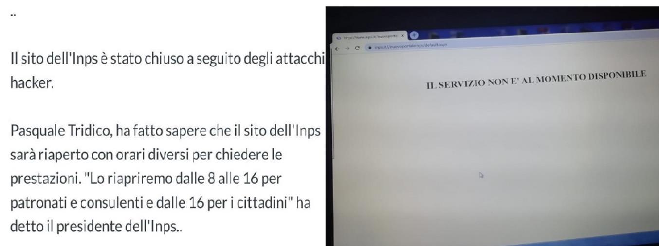 Coronavirus. Boom di domande per le 600 euro e hackeraggio, il sito Inps va in tilt. Da domani si cambia (VIDEO)