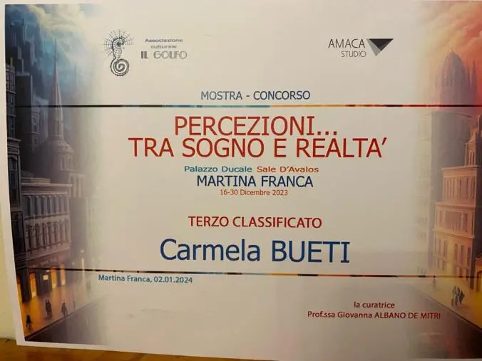 images Arte, Carmela Bueti con la sua opera "Kintsugi" terza a Martina Franca per il concorso "Percezioni tra sogno e realtà" 