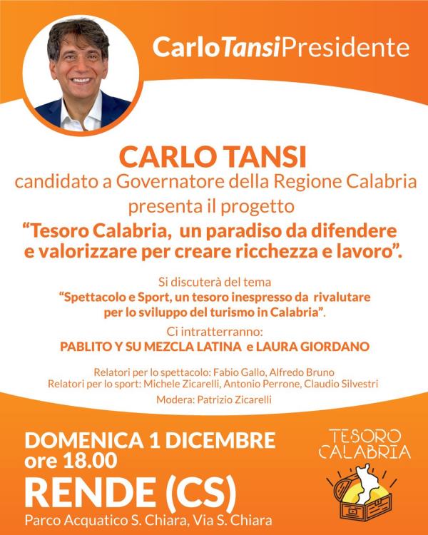 "Voglio una Calabria libera", prosegue il tour di Carlo Tansi: domani a Lamezia Terme e domenica a Rende  