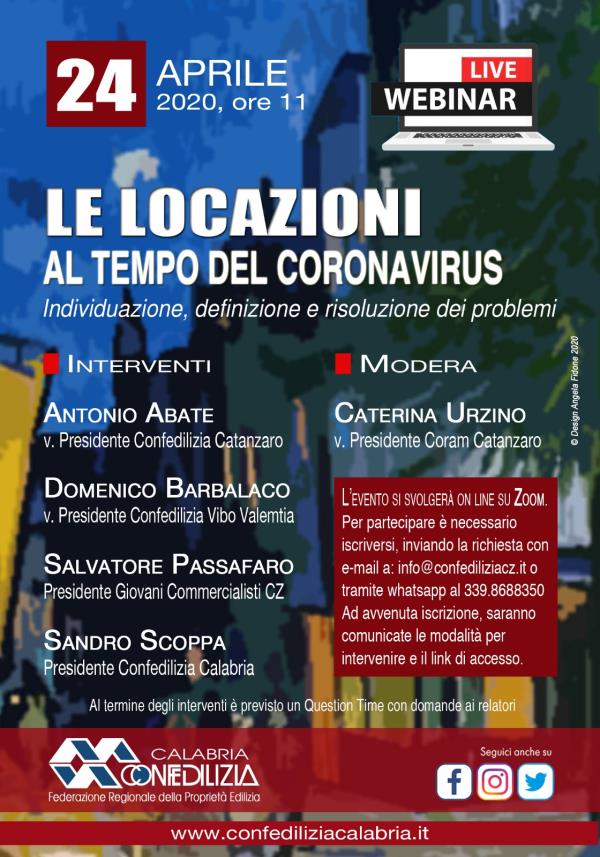 images "Le locazioni al tempo del coronavirus" se ne parla domani all'incontro online di Confedilizia 