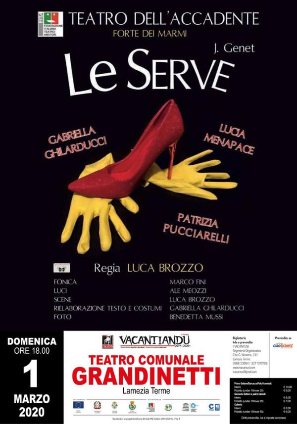 Vacantiandu, domenica appuntamento con lo spettacolo "Le serve" al teatro di Lamezia Terme