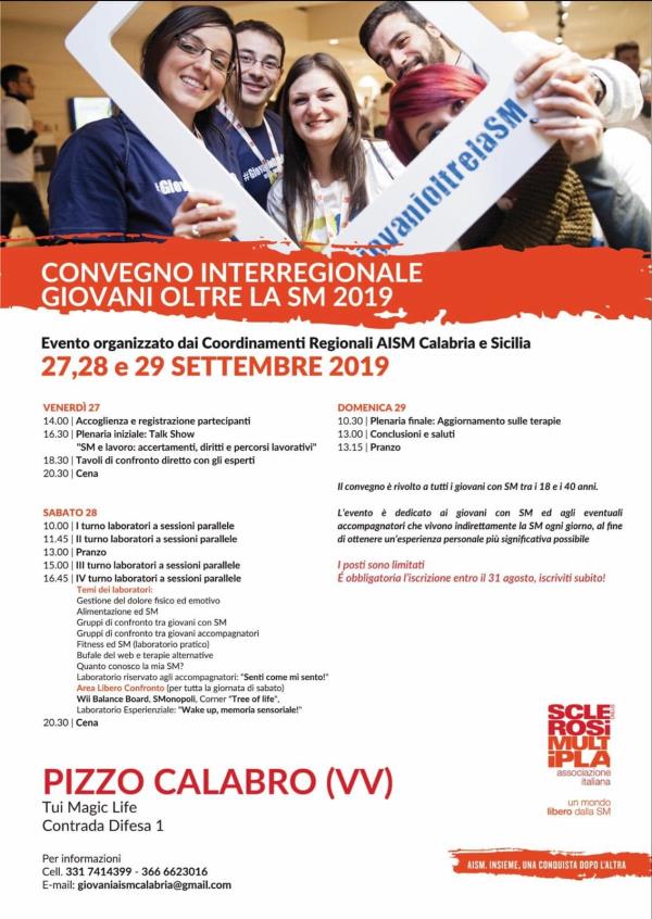 Domani a Pizzo confronto a più voci su "Sclerosi multipla, giovani e mondo del lavoro" 