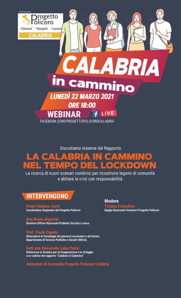 images "La Calabria in cammino nel tempo del lockdown", il 22 marzo la presentazione del Progetto Policoro 