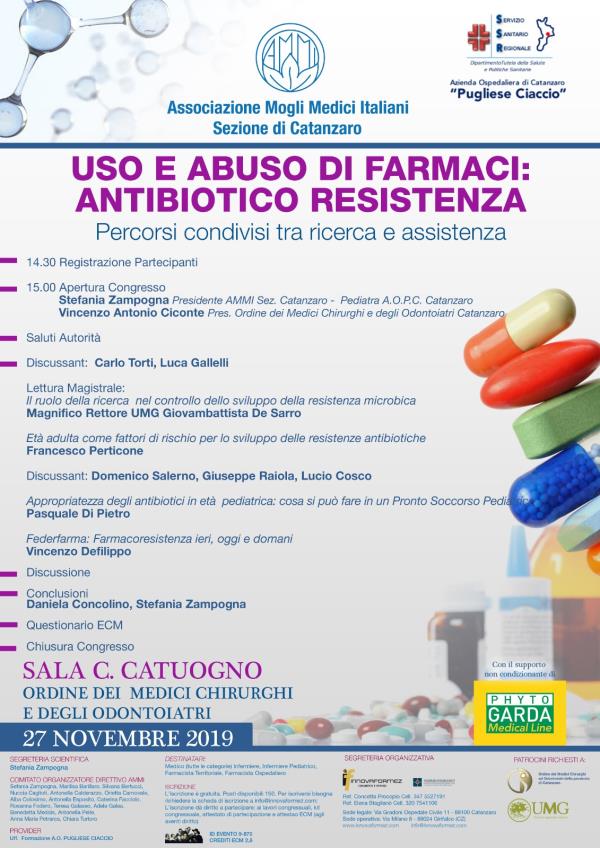 images Domani a Catanzaro l’importante incontro “Uso e abuso di farmaci: Antibiotico Resistenza”