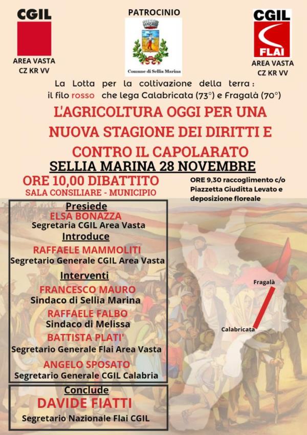 Per non dimenticare Giuditta Levato, giovedì 28 novembre a Sellia Marina  iniziativa della CGIL  