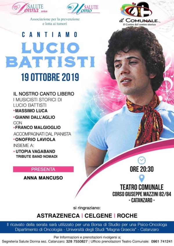 images “Cantiamo Lucio Battisti”, l'evento all'insegna della solidarietà il 19 ottobre al teatro Comunale