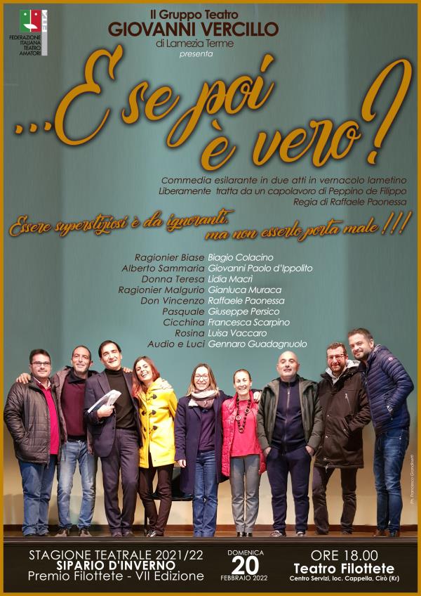 images Teatro, la compagnia Vercillo di Lamezia Terme riparte dal Teatro Filottete con la rassegna "Sipario d’Inverno"