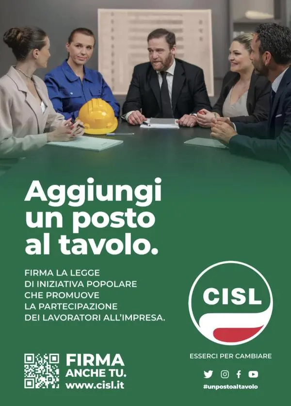 images Partecipazione dei lavoratori alla gestione delle aziende, a Cosenza la raccolta firme della Cisl