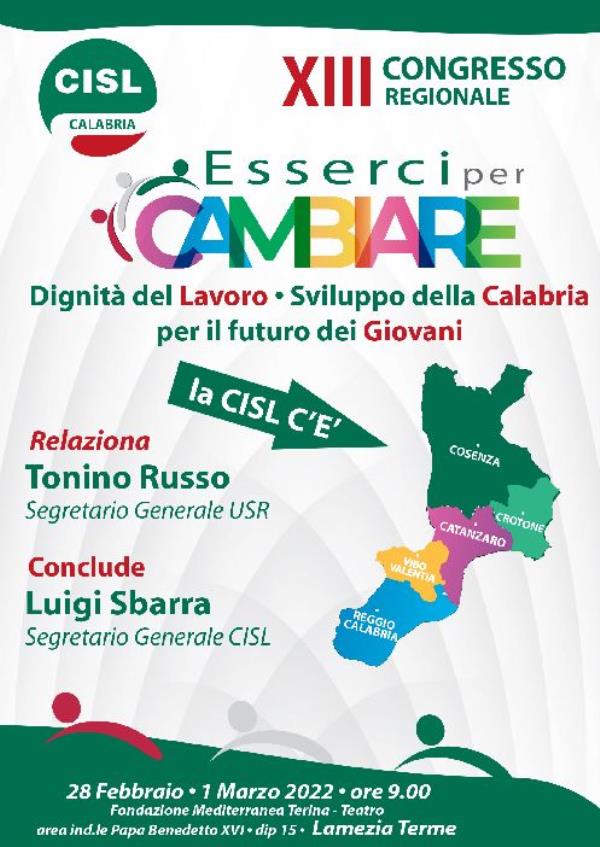 images Cisl, da lunedì parte il congresso regionale a Lamezia Terme