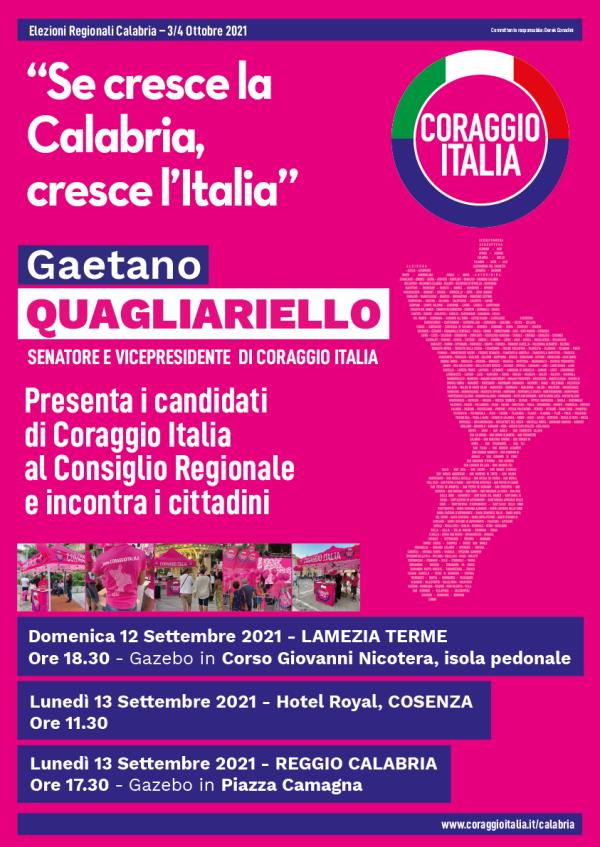 images Regionali, il senatore Quagliariello presenta i candidati di "Coraggio Italia": il calendario 