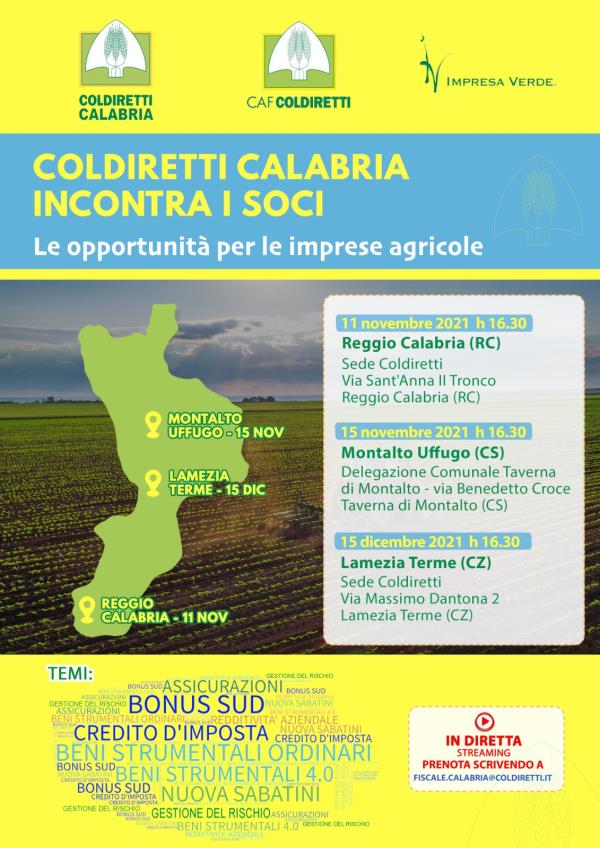 images Coldiretti incontra i soci per il futuro delle imprese: parte da Reggio Calabria il tour di tre tappe