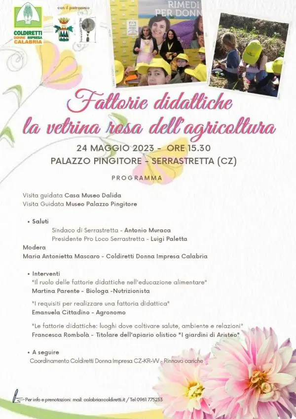 Donne Impresa Coldiretti, domani 23 maggio a Serrastretta il punto sulle fattorie didattiche