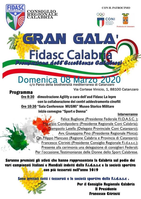 Domenica 8 marzo al Musmi Gran galà Fidasc Calabria