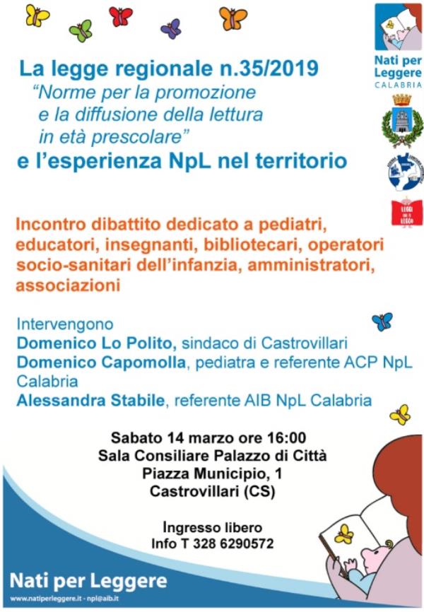 images A Castrovillari il 14 marzo dibattito su “Norme per la promozione e diffusione della lettura in età prescolare” 