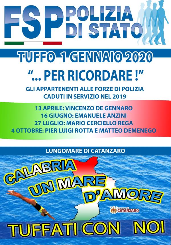 Anche la Polizia di Stato al tradizionale Tuffo di Capodanno, in ricordo degli agenti caduti in servizio