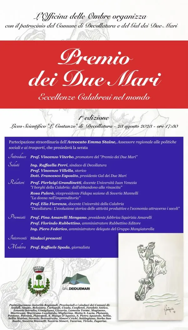 images A Decollatura il 23 agosto il "Premio dei Due Mari"