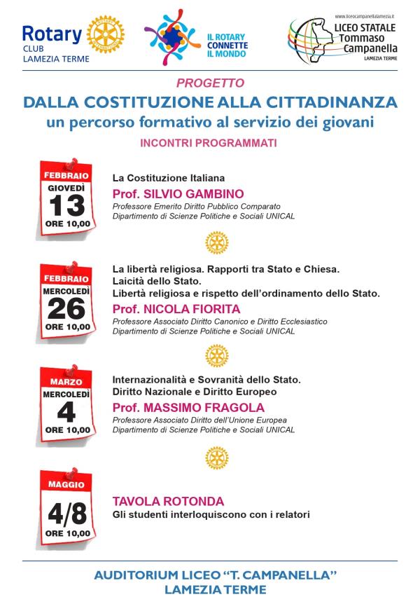 Giovedì a Lamezia la presentazione del progetto “Dalla Costituzione alla Cittadinanza. Un percorso formativo al servizio dei giovani"