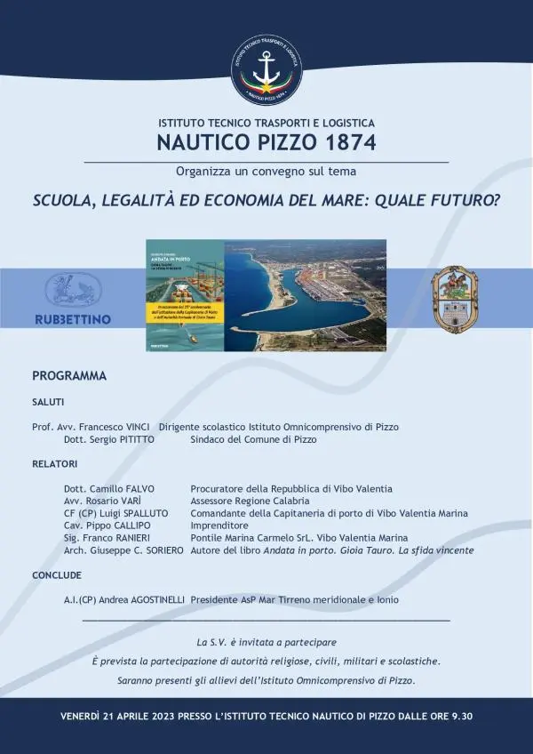 images "Scuola, Legalità ed Economia del Mare, quale futuro?", venerdì 21 aprile il convegno al Nautico di Pizzo
