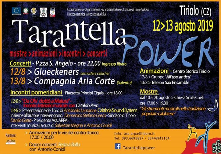 Musica e tradizioni, oggi e domani a Tiriolo con Tarantella Power