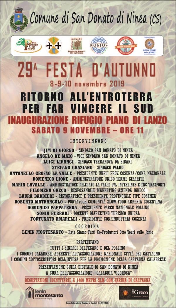 images A San Donato di Ninea dibattito su forza entroterra, oggi al via la XXVIIII festa autunno