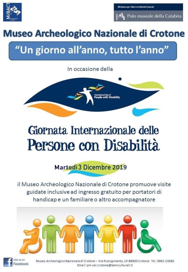 Domani per la Giornata internazionale dei diritti dei disabili visite guidate ai musei archeologici di Vibo e Crotone