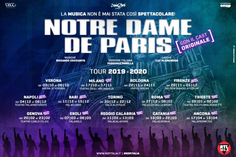 Torna in Calabria il plurimetriato spettacolo "Notre Dame de Paris", a marzo al PalaCalafiore di Reggio Calabria