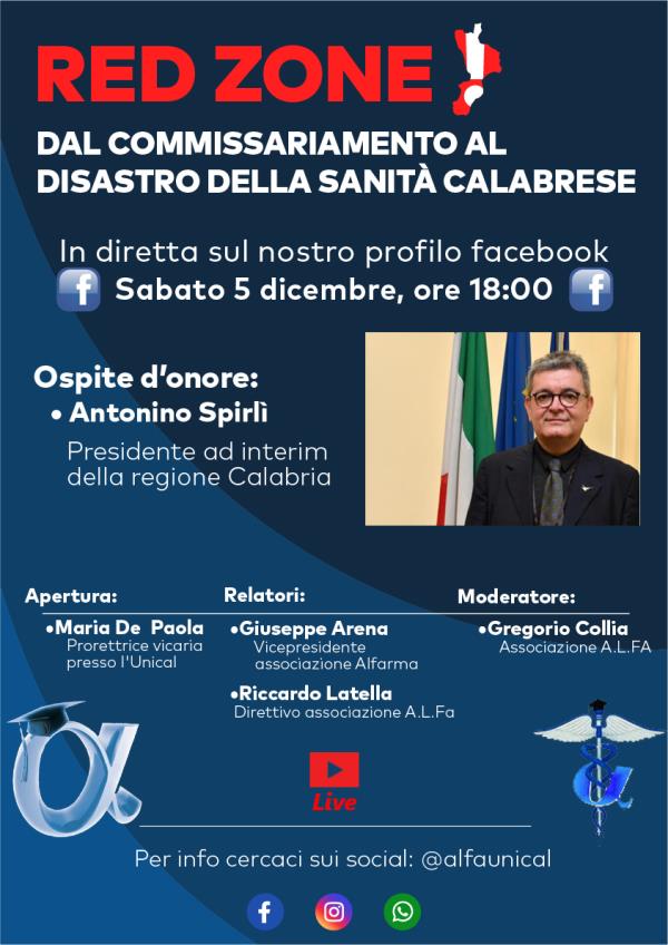 images Sabato sul profilo facebook dell'Associazione A.L.Fa con il presidente ff Spirlì: “Dal commissariamento al disastro della sanità calabrese”