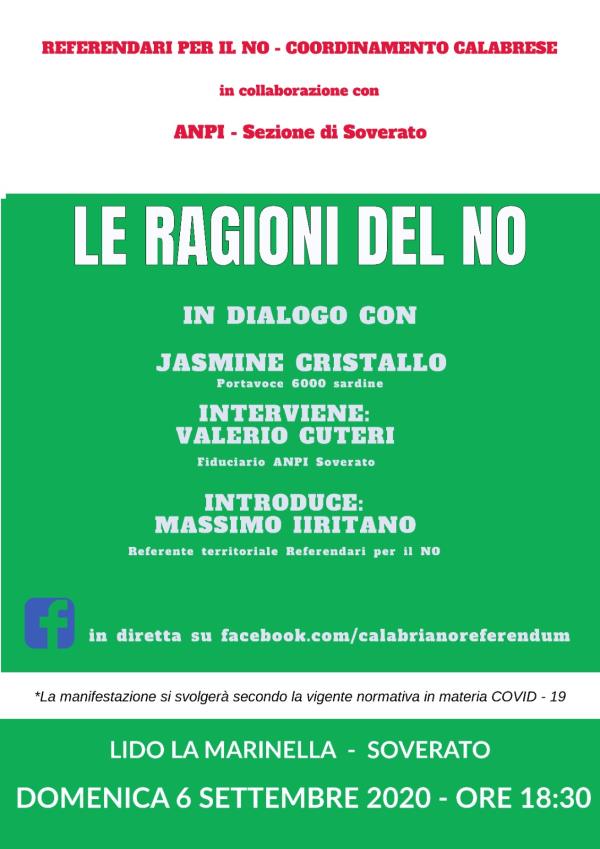 images Referendum costituzionale. Domani a Soverato "Le ragioni del No" con Jasmine Cristallo 