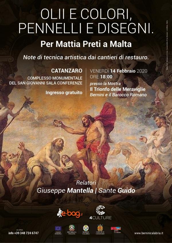  “Olii e colori, pennelli e disegni. Per Mattia Preti a Malta” al complesso del San Giovanni un approfondimento della mostra “Il trionfo delle meraviglie. Bernini e il barocco romano” 