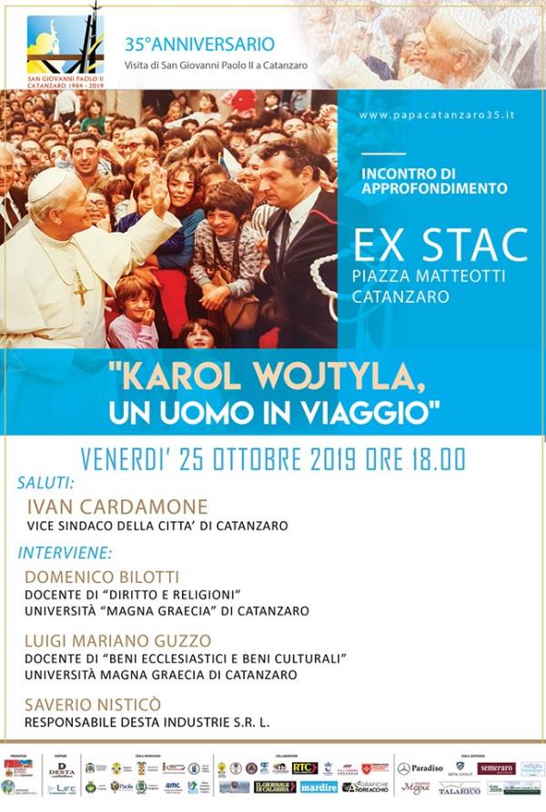 "Karol wojtyla, un uomo in viaggio", domani all'Ex Stac i  viaggi di Giovanni Paolo II  