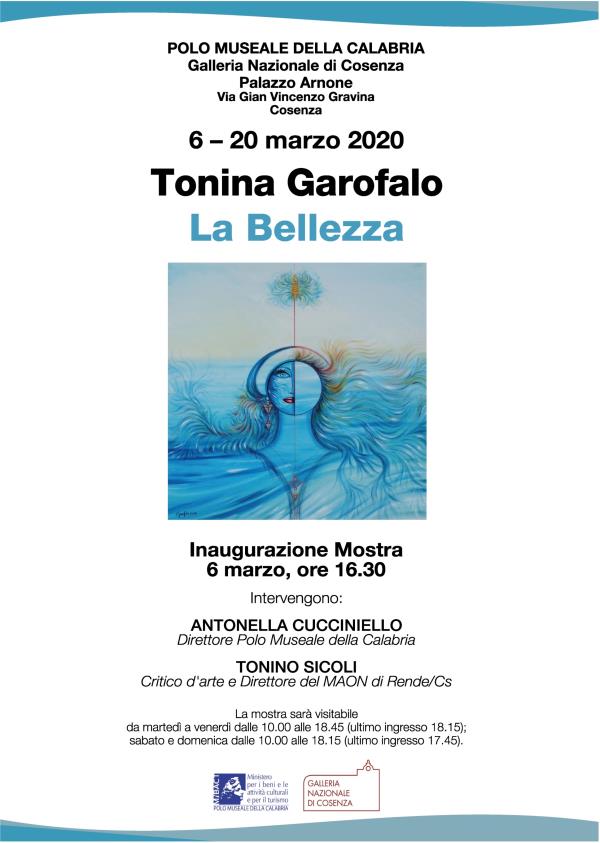 images La Galleria nazionale di Cosenza il 6 marzo ospiterà la mostra "La Bellezza" di Tonina Garofalo