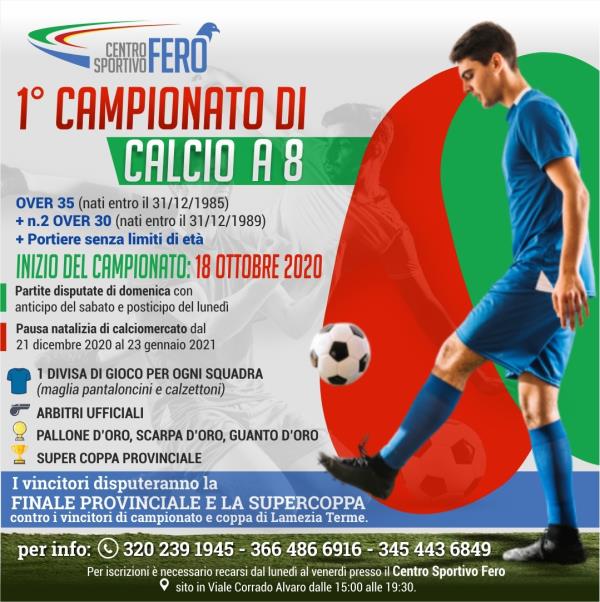 images Il centro sportivo Fe.ro. di Catanzaro riprende le attività con il campionato di Calcio a 8. Al via il 18 ottobre