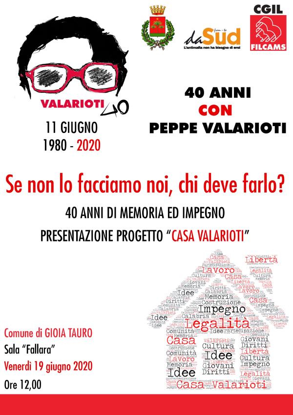 images Progetto “Casa Valarioti”, venerdì 19 giugno la firma del protocollo d'intesa tra Comune di Gioia Tauro, Cgil e “daSud” 