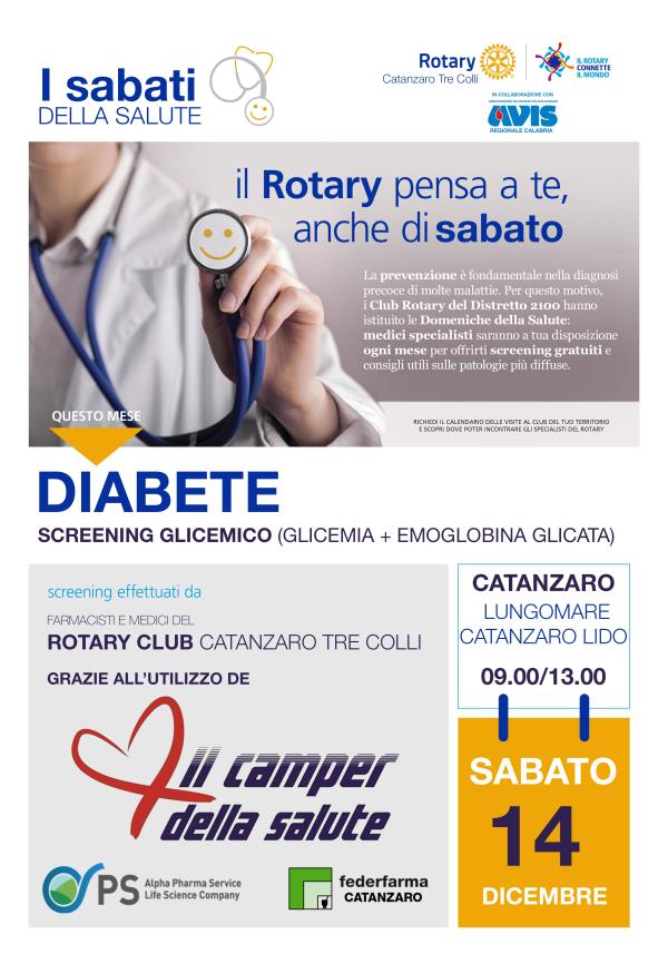 Il Camper della Salute del Rotary sabato a Lido. Screening gratuiti per prevenire il diabete 