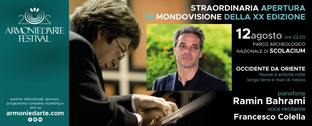 Armonie d'arte Festival. Lo spettacolo con Ramin Bahrami e Francesco Colella si terrà il 12 agosto