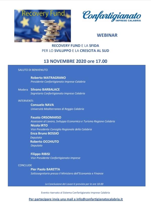 images Domani alle 17 webinar di Confartigianato Imprese Calabria su“Recovery Fund e la sfida dello sviluppo e la crescita al Sud”