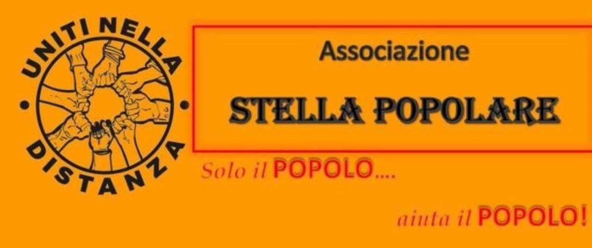 L'Associazione “Stella popolare" lancia la raccolta di beni di prima necessità per le persone disagiate"