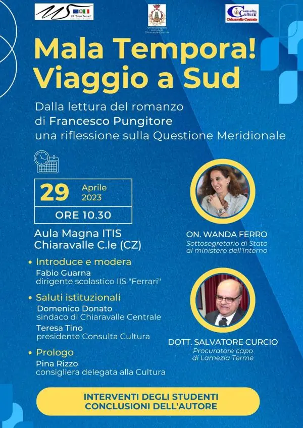 images Chiaravalle Centrale, "Mala tempora! Viaggio a Sud”: dibattito con Wanda Ferro, Salvatore Curcio e Francesco Pungitore