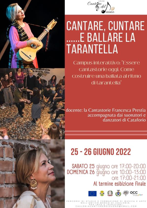 images Costruire una ballata al ritmo di tarantella: 25 e 26 giugno la cantastorie Francesca Prestia ospite al Cantiere del suono di Caulonia