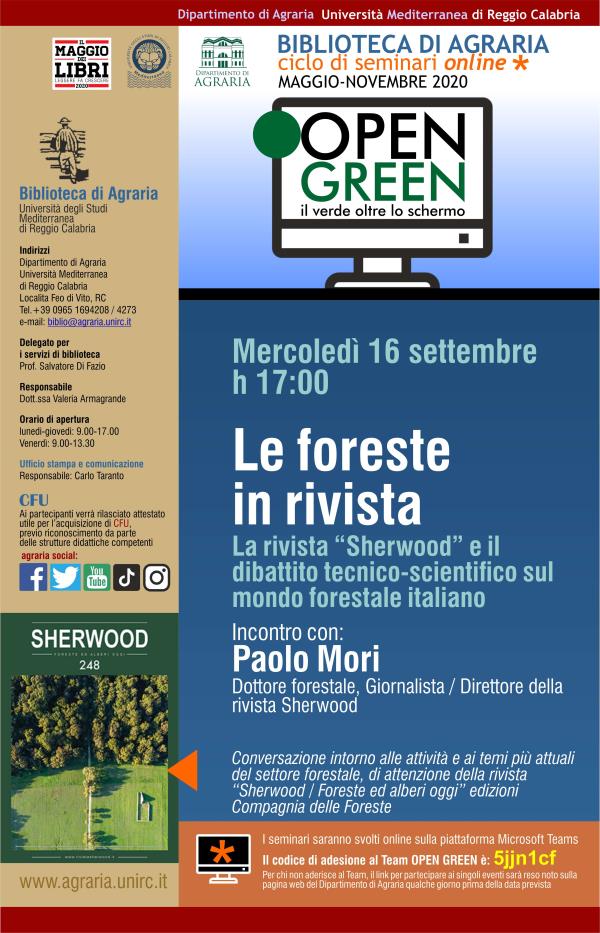 images Alla Biblioteca di Agraria dell’Università Mediterranea di Reggio Calabria riprende il ciclo di seminari on line “Open Green"