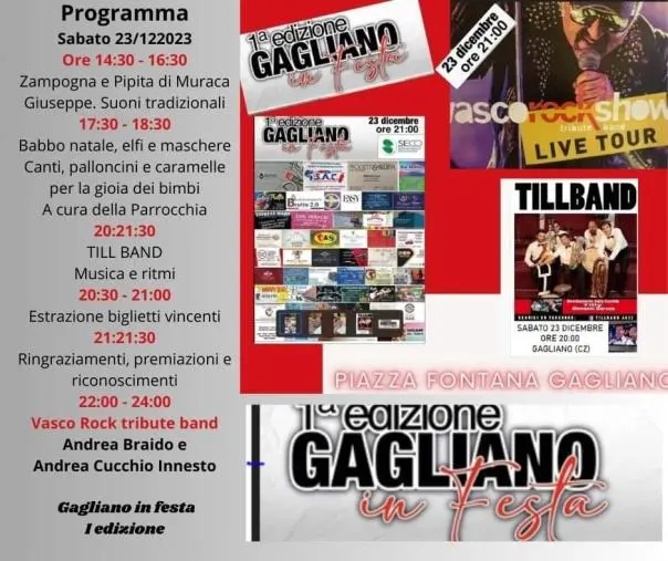 "Gagliano in festa", al via la prima edizione con la Vasco Rock tribute band