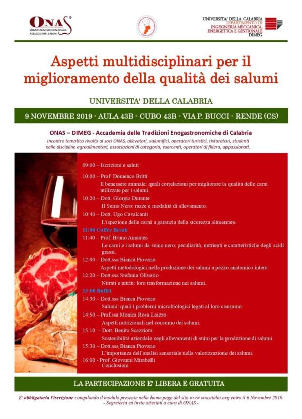 images Unical, sabato il simposio sul miglioramento della qualità dei salumi