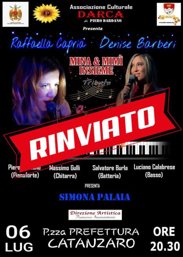 “Catanzaro Facciamo Centro”, rinviato per il maltempo il concerto "Mina e Mimì insieme"