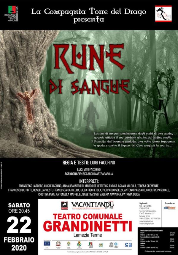 images Vacantiandu. Dalla Puglia la Compagnia Teatro del Drago con lo spettacolo fantasy “Rune di sangue” al Gran Premio Teatro Amatoriale Italiano